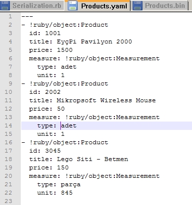 ruby kod parcaciklari 17 yaml ve binary serilestirme 02