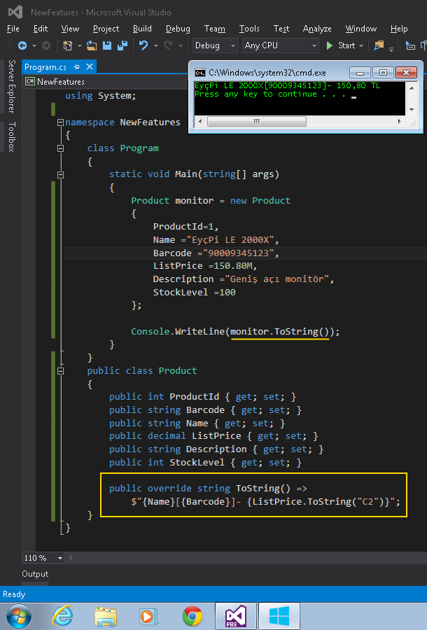 tek fotoluk ipucu 114 csharp 6 0 pratikleri expression bodied function ve string interpolation 01