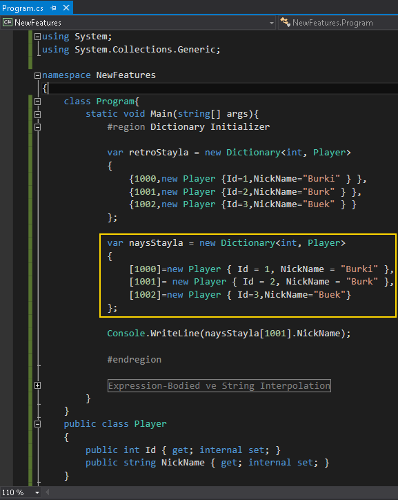 tek fotoluk ipucu 115 csharp 6 0 pratikleri dictionary initializer 01
