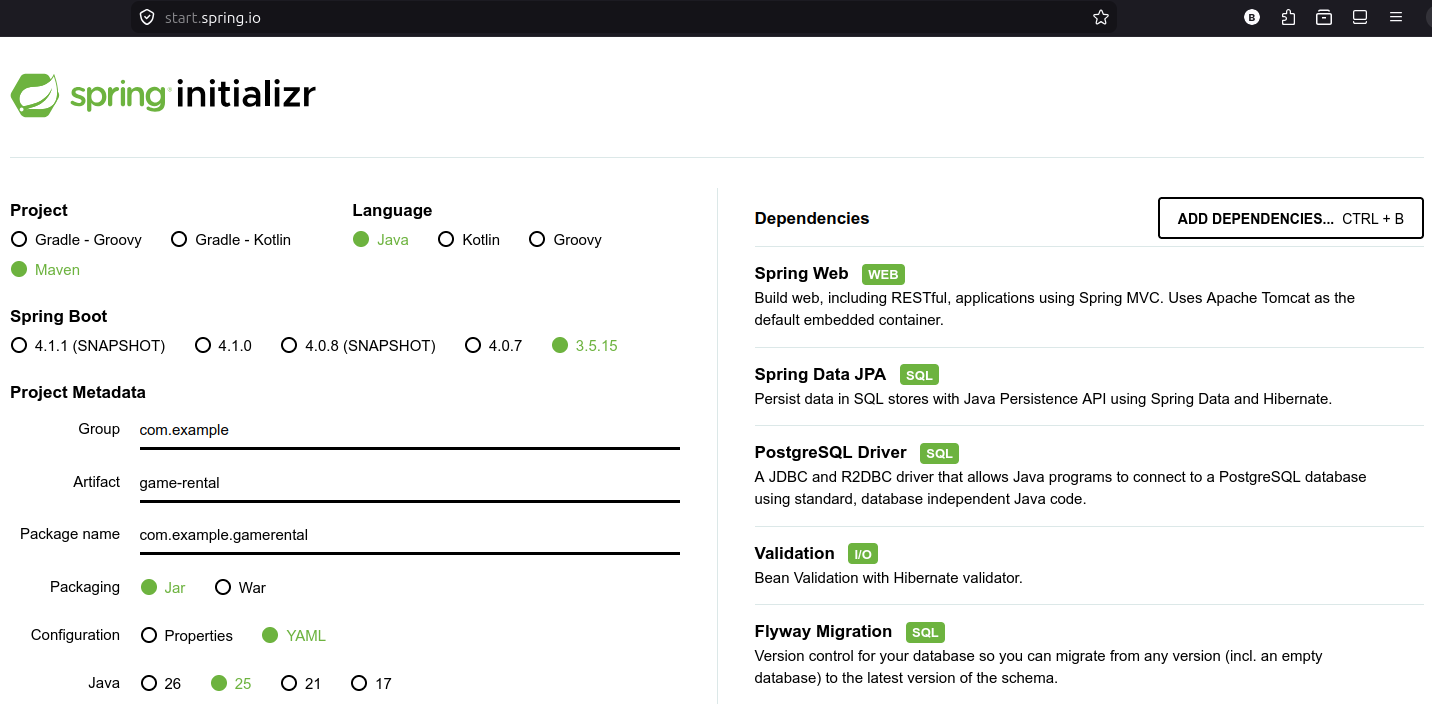Spring Boot Initializr